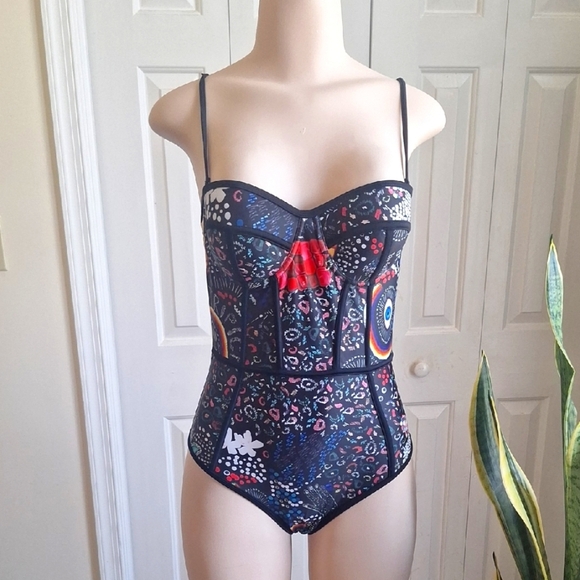 Colorful Patterned One-Piece Swimsuit - Picture 2 of 4